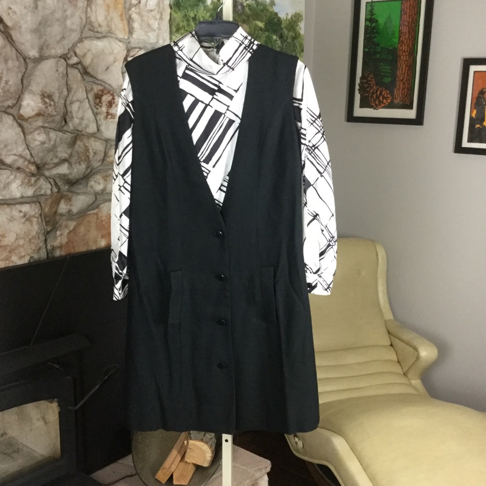 Vintage Late 1960s PLW Dress Vest with Dress Set